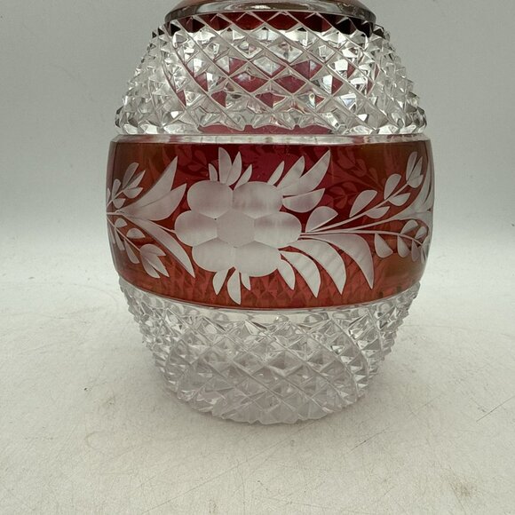 Red Ruby Bohemian Decanter with Stopper Vintage - Picture 3 of 12